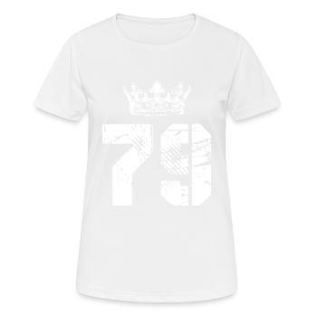 79 Zahl Krone - Frauen T-Shirt atmungsaktiv - Weiß - Vorne - AI Model Female 172 dark (172cm)