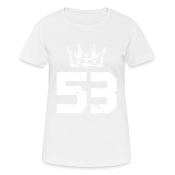 53 Zahl Krone - Frauen T-Shirt atmungsaktiv - Weiß - Vorne - AI Model Female 172 dark (172cm)