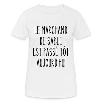 le marchand de sable - T-shirt respirant Femme - blanc - Devant - AI Model Female 172 dark (172cm)