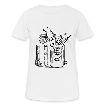 tube à essai flacon tube expérience chimie chimie chimie chimie - T-shirt respirant Femme - blanc - Devant - AI Model Female 172 dark (172cm)