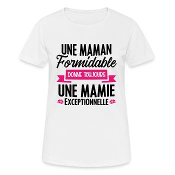 Une maman formidable donne toujours une mamie - T-shirt respirant Femme - blanc - Devant - AI Model Female 172 dark (172cm)