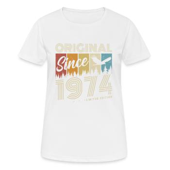 Original depuis 1974 Cadeau d’anniversaire vintage - T-shirt respirant Femme - blanc - Devant - AI Model Female 172 dark (172cm)