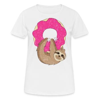 Donut sloth chilling out - Women's Breathable T-Shirt - white - Front - AI Model Female 172 dark (172cm)
