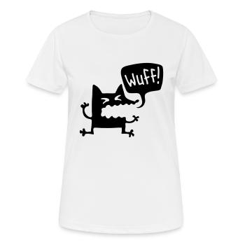 wuff - Hund - Frauen T-Shirt atmungsaktiv - Weiß - Vorne - AI Model Female 172 dark (172cm)