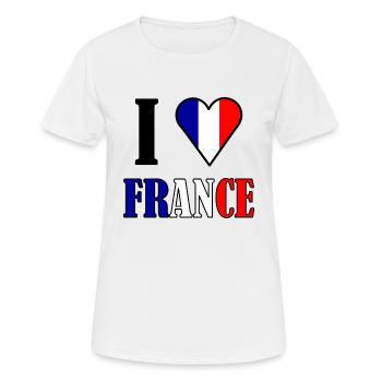 France | J'aime la france | Coeur de france - T-shirt respirant Femme - blanc - Devant - AI Model Female 172 dark (172cm)