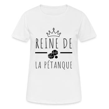 T shirt petanque reine de la petanque cadeau. - T-shirt respirant Femme - blanc - Devant - AI Model Female 172 dark (172cm)