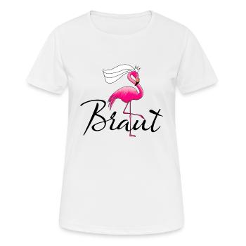 Braut Flamingo - Frauen T-Shirt atmungsaktiv - Weiß - Vorne - AI Model Female 172 dark (172cm)
