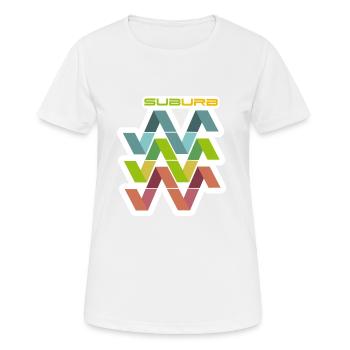 HORIZONTAL WHITE SUBURB - Frauen T-Shirt atmungsaktiv - Weiß - Vorne - AI Model Female 172 dark (172cm)