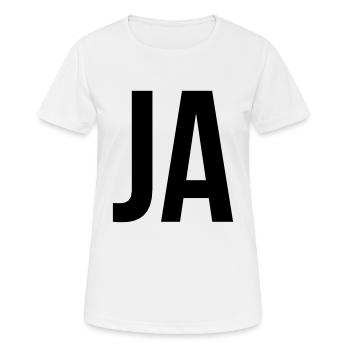 Ja - Frauen T-Shirt atmungsaktiv - Weiß - Vorne - AI Model Female 172 dark (172cm)