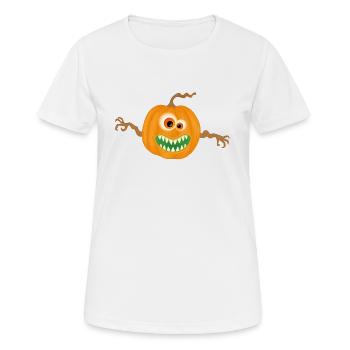 Monstre citrouille d'halloween - T-shirt respirant Femme - blanc - Devant - AI Model Female 172 dark (172cm)
