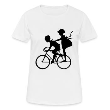 Kids on bike - Women's Breathable T-Shirt - white - Front - AI Model Female 172 dark (172cm)