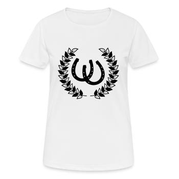 Hufeisen - Frauen T-Shirt atmungsaktiv - Weiß - Vorne - AI Model Female 172 dark (172cm)