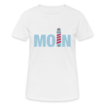 moin Leuchtturm Norddeutschland Ostfriesland - Frauen T-Shirt atmungsaktiv - Weiß - Vorne - AI Model Female 172 dark (172cm)