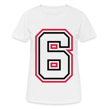 6 Number number - Women's Breathable T-Shirt - white - Front - AI Model Female 172 dark (172cm)