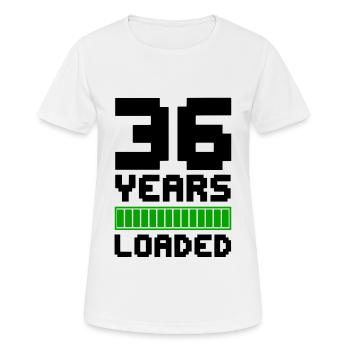 36 Years Loaded 36. Geburtstag - Frauen T-Shirt atmungsaktiv - Weiß - Vorne - AI Model Female 172 dark (172cm)