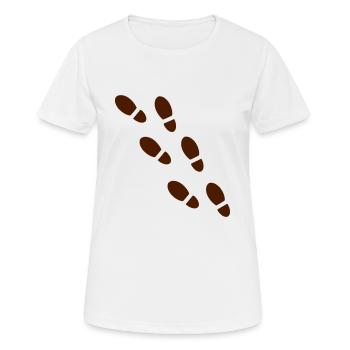 Spuren - Füße - Frauen T-Shirt atmungsaktiv - Weiß - Vorne - AI Model Female 172 dark (172cm)