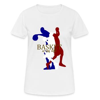 basket is my life - Women's Breathable T-Shirt - white - Front - AI Model Female 172 dark (172cm)