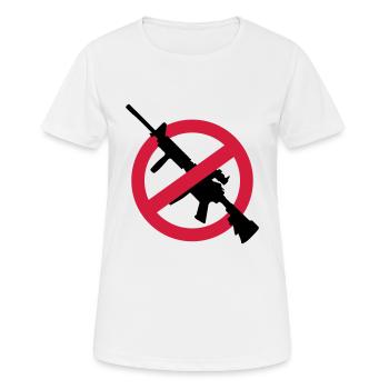Anti Weapons Against Weapons Rifle Ban Demo Guns - Women's Breathable T-Shirt - white - Front - AI Model Female 172 dark (172cm)