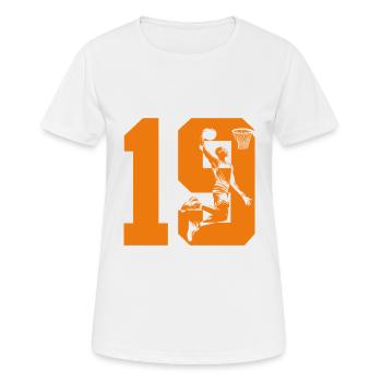 NUMÉRO 19 BASKETBALL 19E ANNIVERSAIRE - T-shirt respirant Femme - blanc - Devant - AI Model Female 172 dark (172cm)