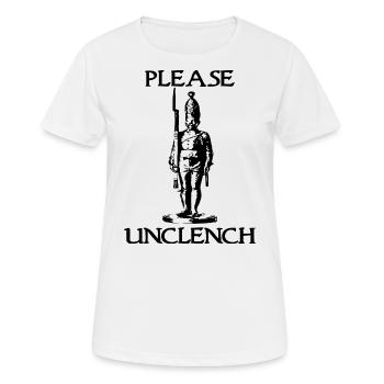 Bitte lösen (schwarze Silhouette) - Frauen T-Shirt atmungsaktiv - Weiß - Vorne - AI Model Female 172 dark (172cm)