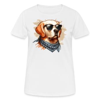 Retriver doré Splash Art - T-shirt respirant Femme - blanc - Devant - AI Model Female 172 dark (172cm)