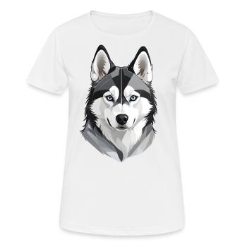 Tête de husky mignonne - T-shirt respirant Femme - blanc - Devant - AI Model Female 172 dark (172cm)