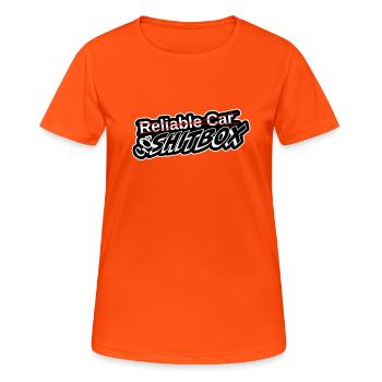 Reliable Car 90s - Frauen T-Shirt atmungsaktiv - Neonorange - Vorne - AI Model Female 172 dark (172cm)
