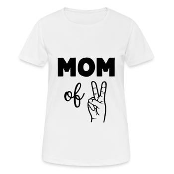Maman de deux enfants - T-shirt respirant Femme - blanc - Devant - AI Model Female 172 dark (172cm)
