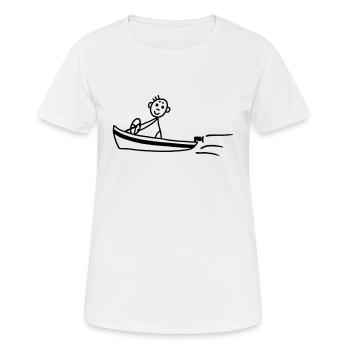 Motorboot - Boot - Frauen T-Shirt atmungsaktiv - Weiß - Vorne - AI Model Female 172 dark (172cm)