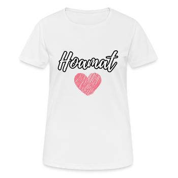 Hoamat Liebe mit rotem Herz Schriftzug - Frauen T-Shirt atmungsaktiv - Weiß - Vorne - AI Model Female 172 dark (172cm)