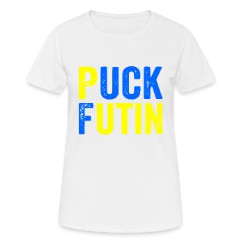 Puck futin - Frauen T-Shirt atmungsaktiv - Weiß - Vorne - AI Model Female 172 dark (172cm)