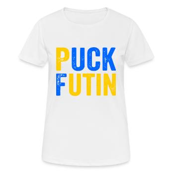 Puck futin - Frauen T-Shirt atmungsaktiv - Weiß - Vorne - AI Model Female 172 dark (172cm)