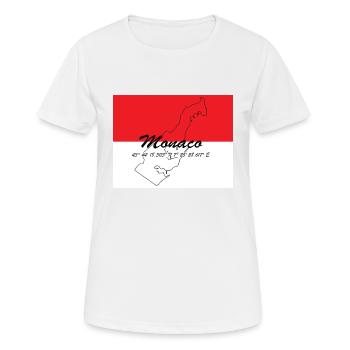 Monaco - Stadtstaat mit GPS & Flagge - Frauen T-Shirt atmungsaktiv - Weiß - Vorne - AI Model Female 172 dark (172cm)