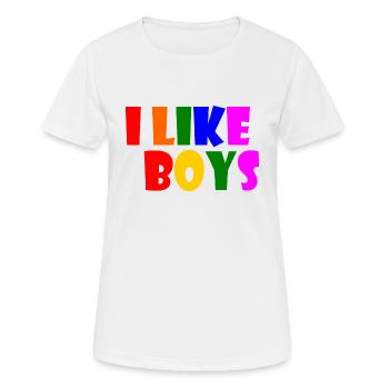 I like boys - Frauen T-Shirt atmungsaktiv - Weiß - Vorne - AI Model Female 172 dark (172cm)