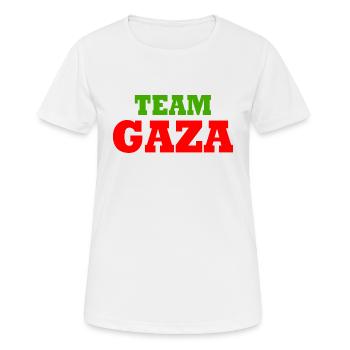 Team gaza - T-shirt respirant Femme - blanc - Devant - AI Model Female 172 dark (172cm)