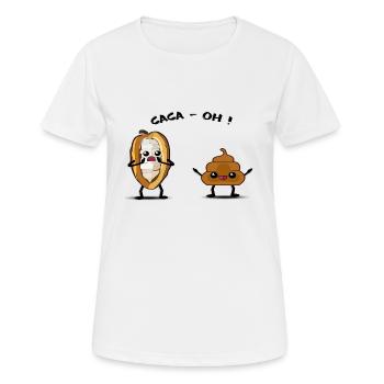 Poop-oh - Frauen T-Shirt atmungsaktiv - Weiß - Vorne - AI Model Female 172 dark (172cm)