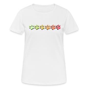 patte dégradé pastel - T-shirt respirant Femme - blanc - Devant - AI Model Female 172 dark (172cm)