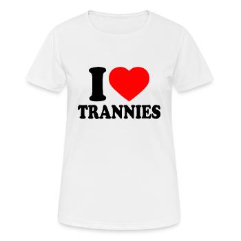 I love trannies - T-shirt respirant Femme - blanc - Devant - AI Model Female 172 dark (172cm)