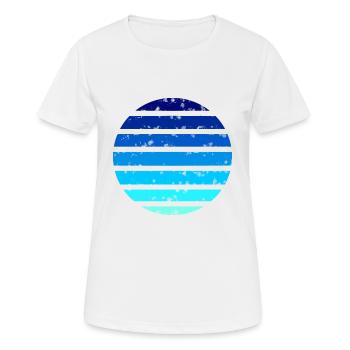 Farbverlaufskreis N°1 - Frauen T-Shirt atmungsaktiv - Weiß - Vorne - AI Model Female 172 dark (172cm)