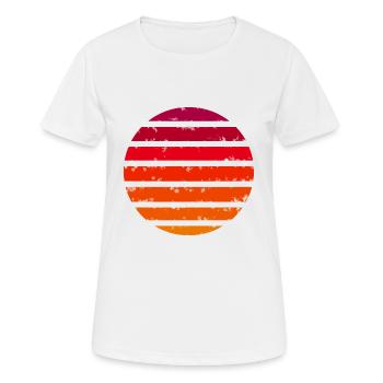 Farbverlauf rund N°3 - Frauen T-Shirt atmungsaktiv - Weiß - Vorne - AI Model Female 172 dark (172cm)