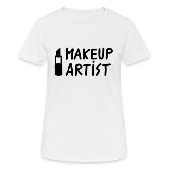 Lippenstift Makeup Artist - Frauen T-Shirt atmungsaktiv - Weiß - Vorne - AI Model Female 172 dark (172cm)