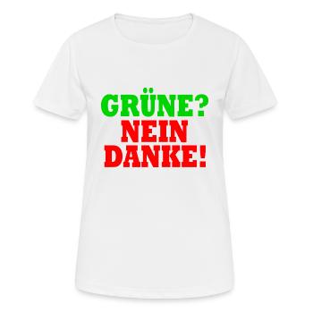 grüne nein danke - Frauen T-Shirt atmungsaktiv - Weiß - Vorne - AI Model Female 172 dark (172cm)