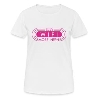 Missionnaire mormon SDJ Moins de Wifi Plus de baptême de Néphi - T-shirt respirant Femme - blanc - Devant - AI Model Female 172 dark (172cm)