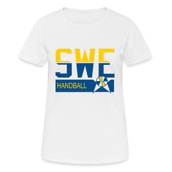 Schweden Handball - Frauen T-Shirt atmungsaktiv - Weiß - Vorne - AI Model Female 172 dark (172cm)
