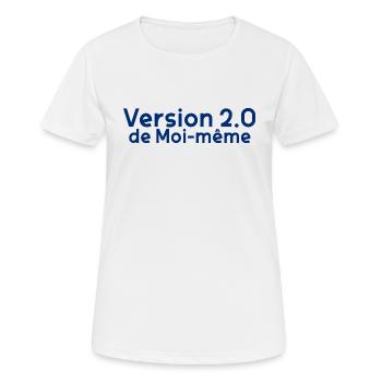 Version 2.0 de moi-meme Femme Forte - T-shirt respirant Femme - blanc - Devant - AI Model Female 172 dark (172cm)