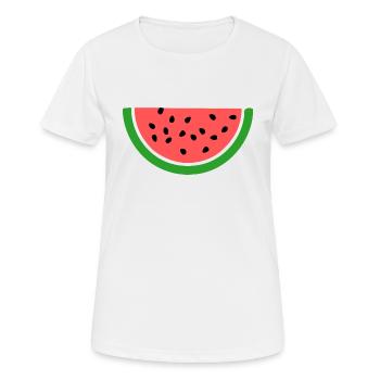 Wassermelone - Frauen T-Shirt atmungsaktiv - Weiß - Vorne - AI Model Female 172 dark (172cm)