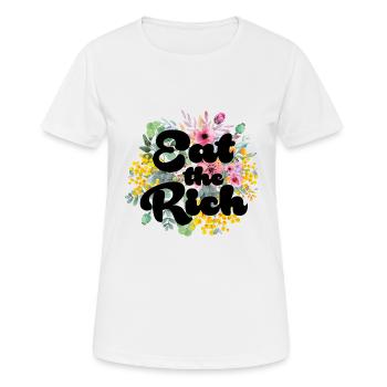 Eat the Rich - Frauen T-Shirt atmungsaktiv - Weiß - Vorne - AI Model Female 172 dark (172cm)