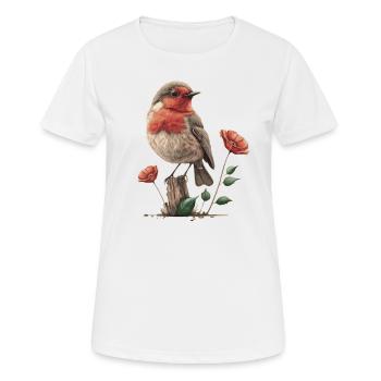 Rouge-gorge - T-shirt respirant Femme - blanc - Devant - AI Model Female 172 dark (172cm)