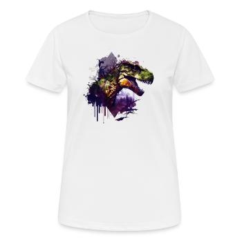 Watercolour T Rex - Women's Breathable T-Shirt - white - Front - AI Model Female 172 dark (172cm)