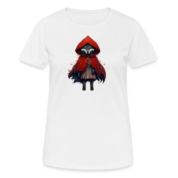 Wolf mit roten Umhang - Frauen T-Shirt atmungsaktiv - Weiß - Vorne - AI Model Female 172 dark (172cm)